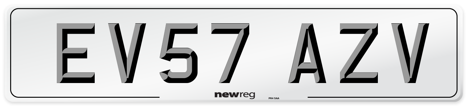 EV57 AZV Number Plate from New Reg